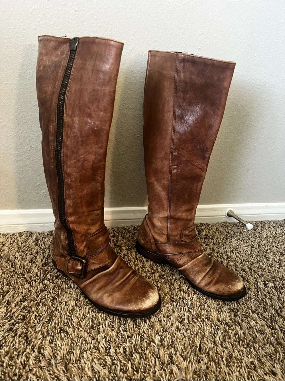 Steve Madden Brown Leather under the knee Boots